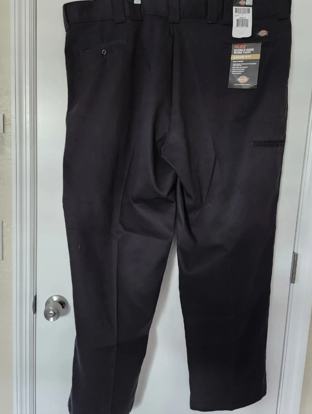 NEW Dickies Men's Double Knee Work Pants Loose Fit Cell Phone Pocket Black 48x32